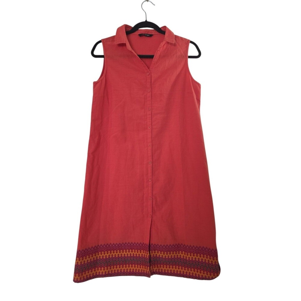 Melange Dress Size Medium Pink 100% Cotton Sleeveless